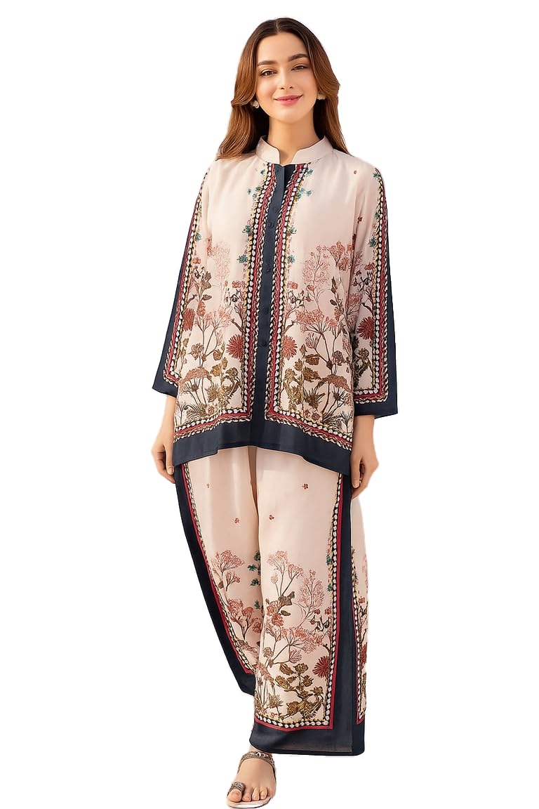 Women's Floral Print Co-ord Set, Multicolor Cord set| Cord set For Women| Pakistani Style Cord Set