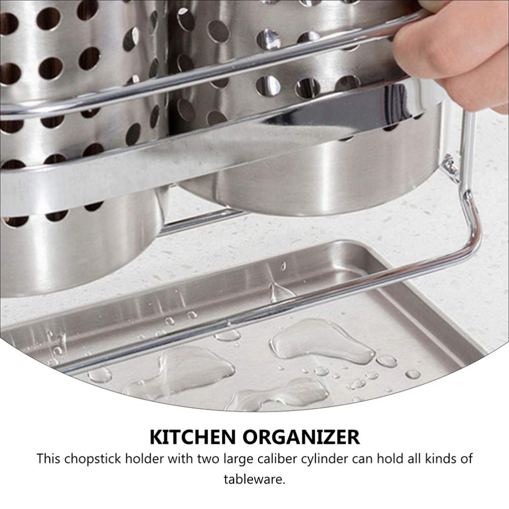 Cabilock 1 Jeu Porte- en Acier Inoxydable Porte-ustensiles De Cuisine Porte-ustensiles pour Chariot De Séchage des Couverts Panier De Séchage pour Étendoir Éponge