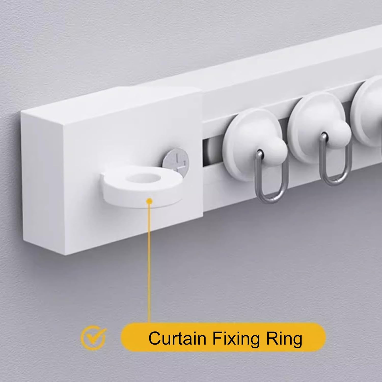 WDJBPSH White Sliding Curtain Rail Hardware, Commercial Room Divider Rod for Bedroom/Kids Room/Hospital Window Use, Self Adhesive Window Track Rods (Color : Wall Mount, Size : 3.7m/12.1ft)