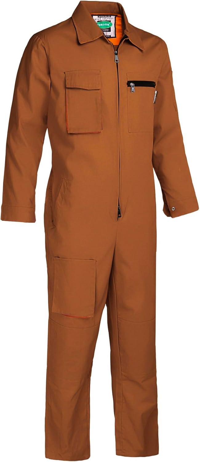 Men's Coveralls Mechanic Work Jumpsuit Multi Pockets Overalls Long Sleeve Workwear Coverall