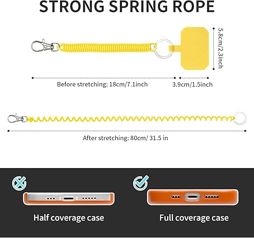 Miniatura 5 de HOTEMIA Cordón de seguridad antirrobo para teléfono con mosquetón, correa anticaída para actividades al aire libre como esquí, senderismo, ciclismo