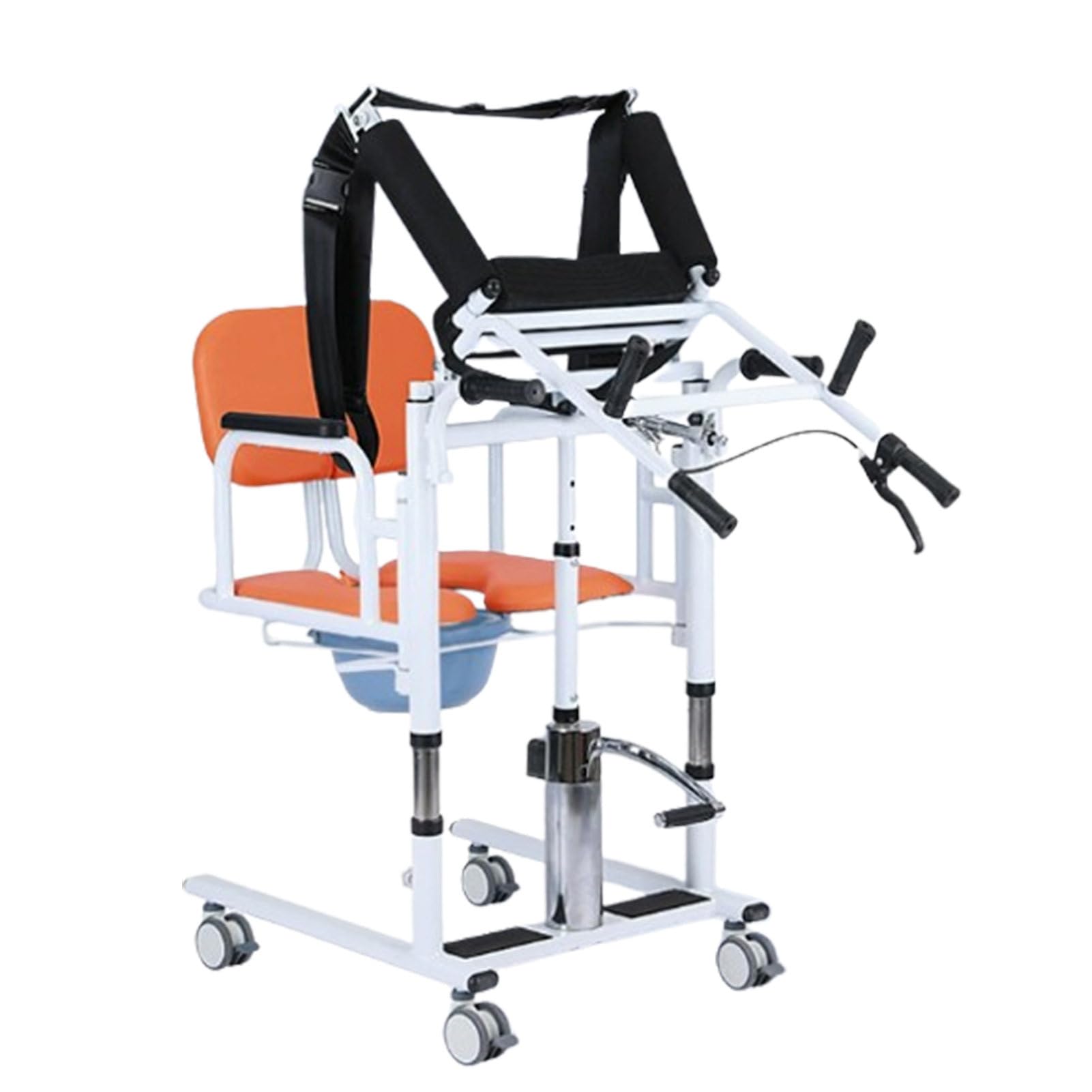 Zykuosus Hydraulic Transfer Chair with 180° Split Seat Commode Lift, Assisted Standing Support, Adjustable Height For are and Elderly Mobility