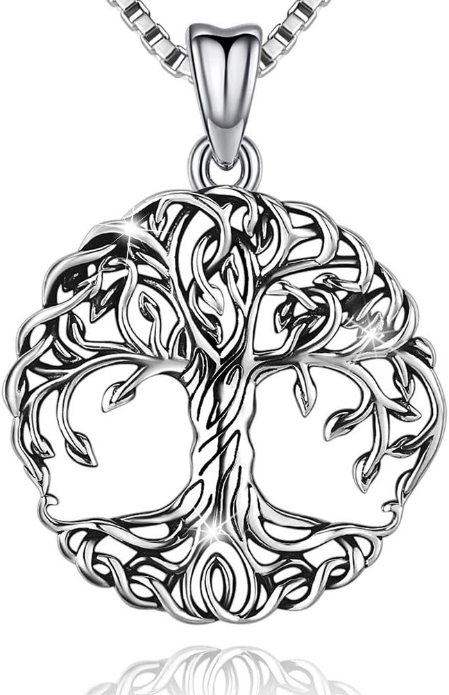 Tree of Life Necklace for Women, 925 Sterling Silver Mother of Pearl Family Palm Tree Charm Pendant Jewelry for Birthday Christmas Gift