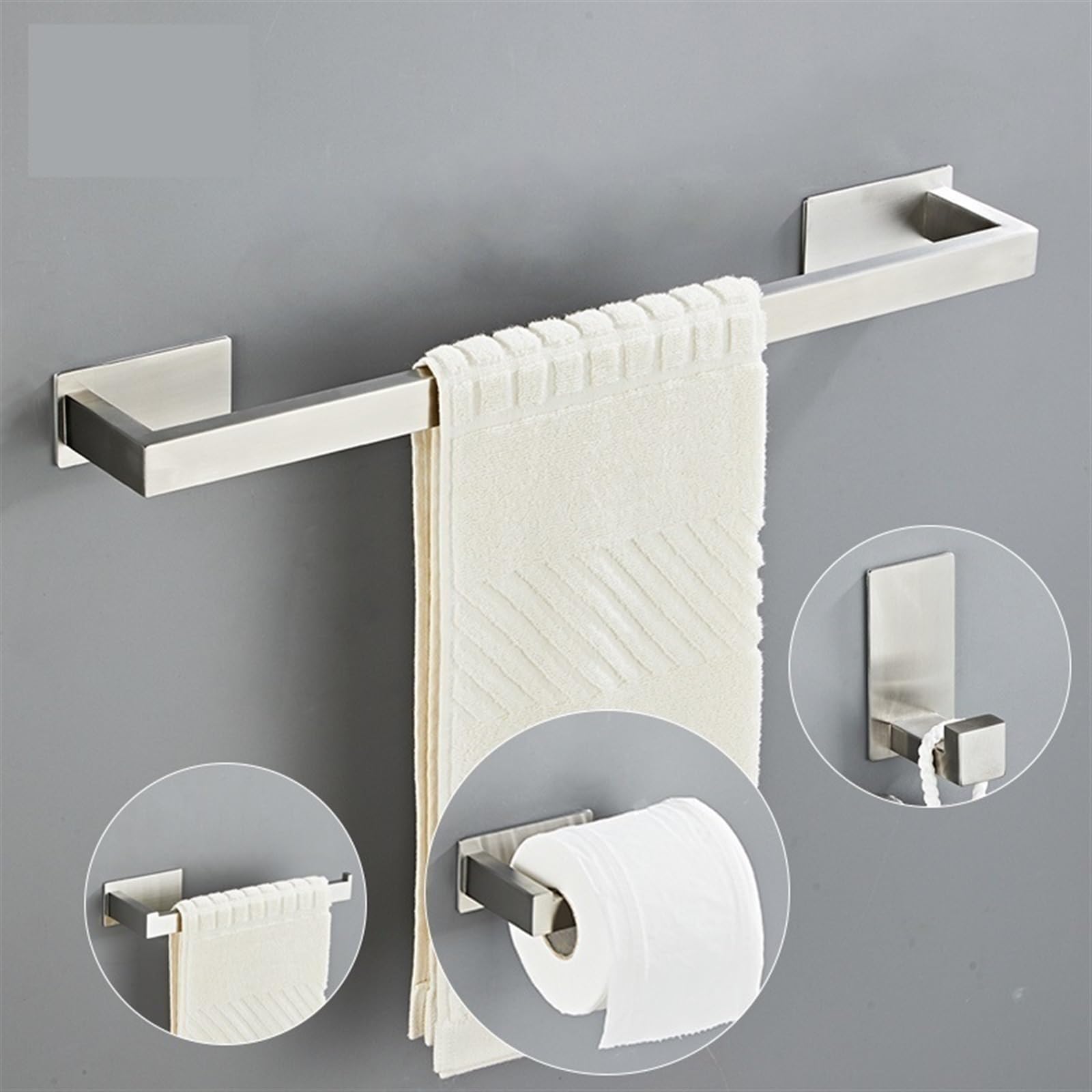 Porta Scottex Cucina Set di accessori for il bagno in acciaio inossidabile argentato Portasciugamani Porta carta igienica asciugamani Gancio Accessori for(L Single shot)