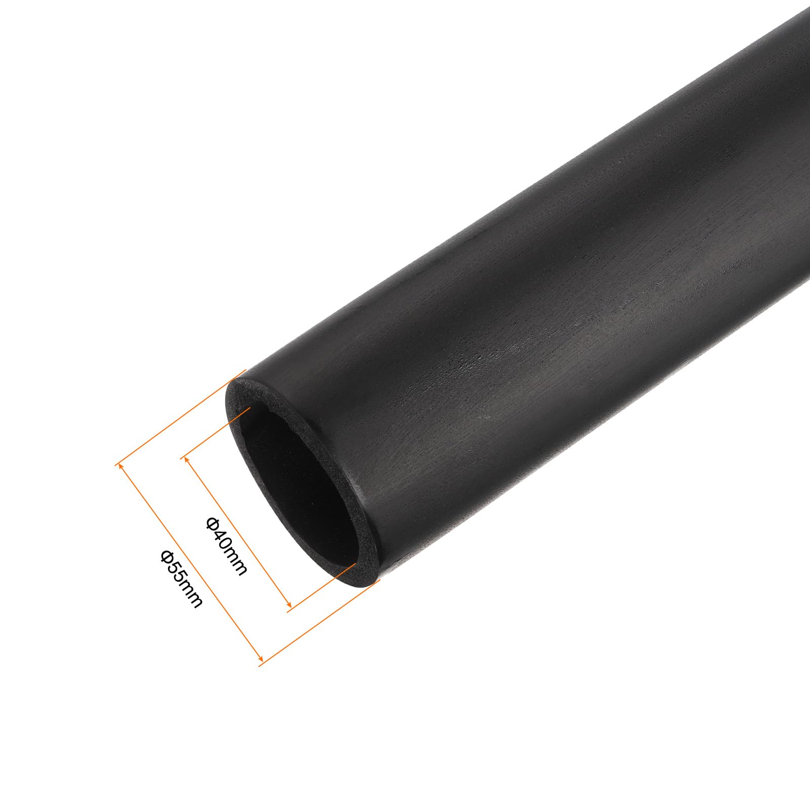 QUARKZMAN 1 x 2m Rohrisolierung Schaumstoff, Durchmesser 40mm Isolierstärke 7.5mm Heizungsrohr Verkleidung für Fitnessgeräte, Rohre, Handhaben (Schwarz)