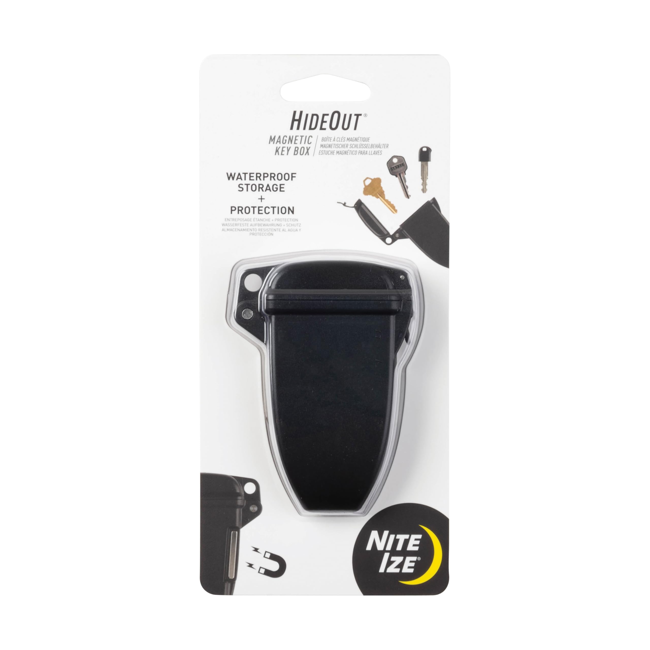Nite Ize Kbs-01-R7 Hideout, Waterproof Magnetic Key Hider Attaches Non Metal Surfaces, Original, Black