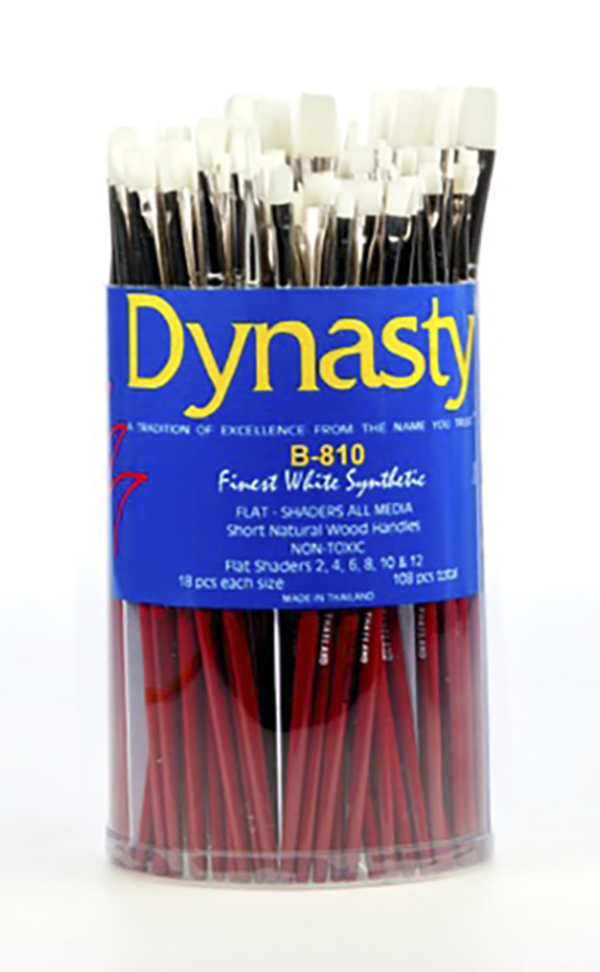 Dynasty B-810 Pinceaux aquarelle et bidon, tailles assorties, Lot de 109