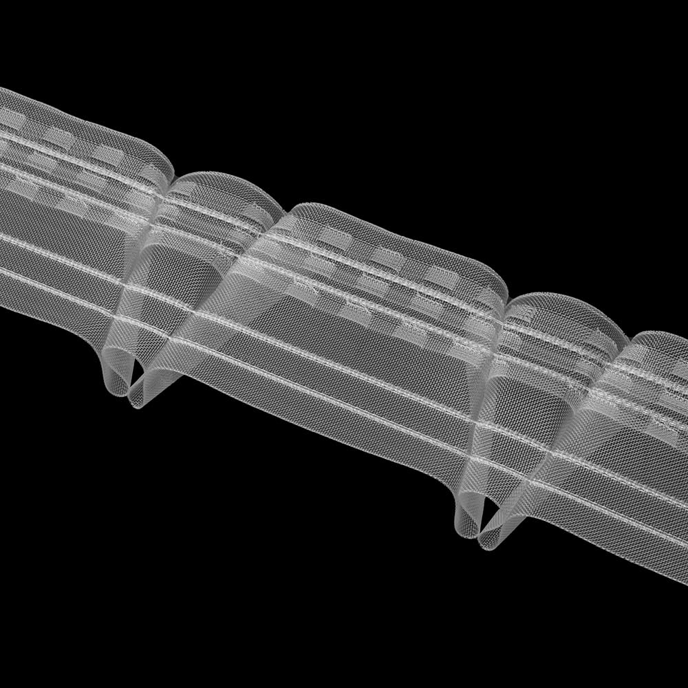 Oz-Is Dar Tekstil Gardinenband 50 Meter V-Falte 80 mm 1:2.0 100% Polyester Transparent Faltenband zum Annähen für Vorhänge und Gardinen 4377MP