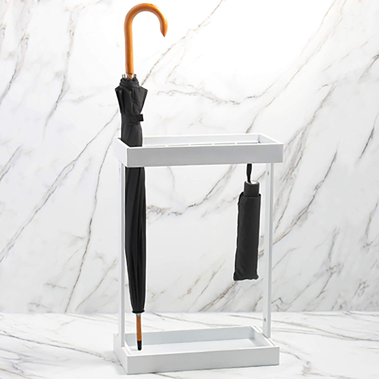 Porte-parapluie avec plateau d'égouttement amovible anti-goutte pour 12 grands modèles