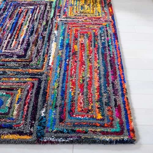 Tapete boho de algodón y lana SAFAVIEH 2x3 pies miniatura 3