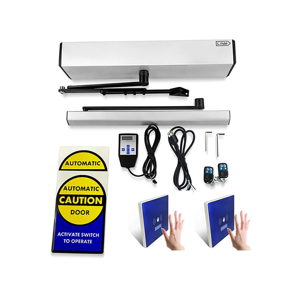 Olideauto DSW120 Electric Swing Door Opener Touchless Hand Sensor Open with 2PCS Wired High Sensitivity Hand Sensor Switches