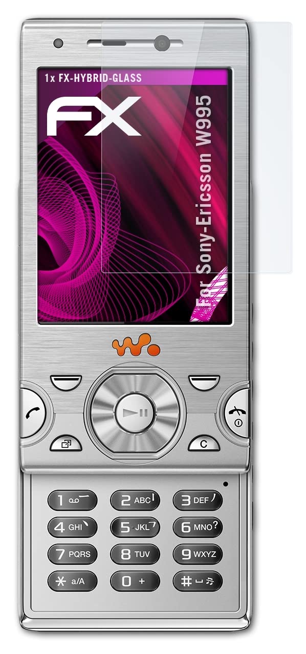 atFoliX Plastic Glass Protective Film compatible with Sony-Ericsson W995, 9H Hybrid-Glass FX Screen Protector