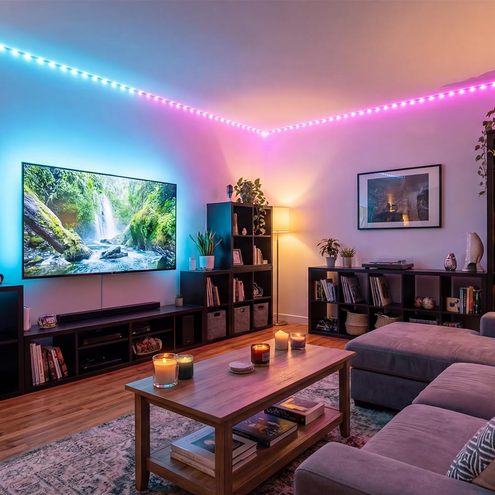 GuirLED - Guirlande lumineuse wifi mini LED RGB Premium USB - Commande Vocale - Maison connectée - Amazon Alexa & Google Assistant - Adaptateur secteur double USB 2A inclus - 100 LED 10 mètres