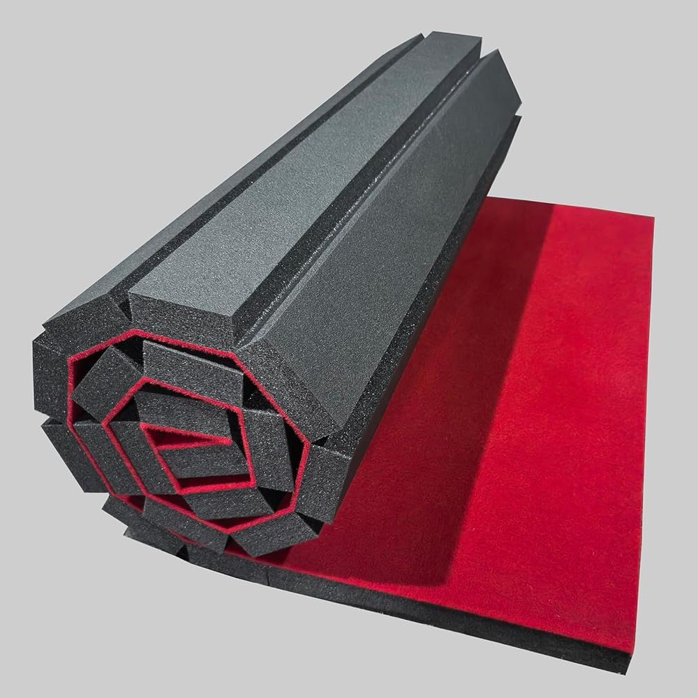 Premium Indoor Gymnastics Track Exercise Mat with Grippy Gym Carpet Top - Sturdy Foam Wrestling Mat for MMA