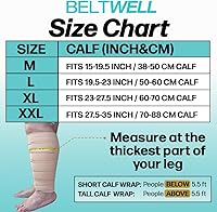 Vista 5 de Envoltura de compresión ajustable para linfedema de pantorrilla para hinchazón, edema, lipedema, circulación, pesadez, dolor, fácil de poner