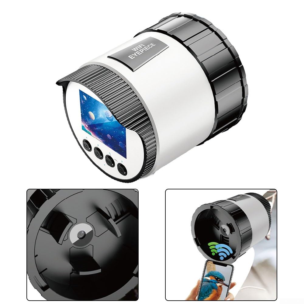 Oculare elettronico 2K FHD WiFi con display TFT da 2,0 pollici, binocolo, telescopi, registratore astrofotografia wireless, supporta scheda TF da 256 GB