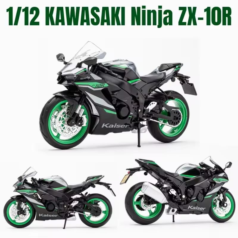 Image of 1:12 Scale Ninja ZX-10R Style Diecast Motorcycle Model Realistic Toy Bike with Movable Parts & Kickstand - Collectible Gift for Bike Enthusiasts & Kids
