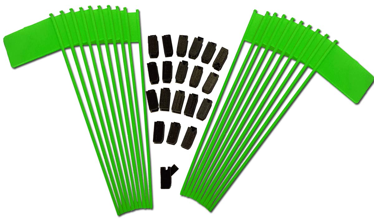 Bright Green plastic 11 inch 2x3 Desk Flag with Flag Up Flag Down Flip Clip Notification Status Alert Office (20 pack)