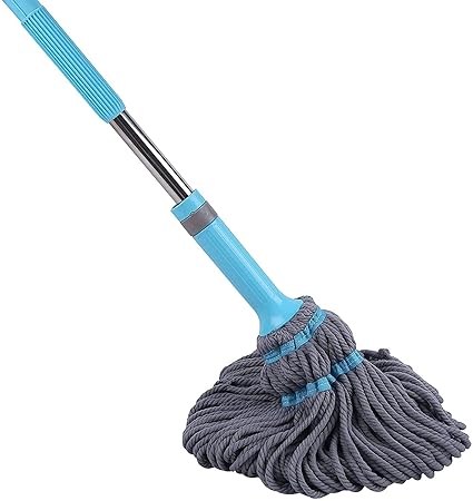 HIGH-ICON ? Microfiber Twist MOP for Floor Cleaning DUST MOP with EXTENDABLE Stainless Steel Handle Spin MOP Telescopic Adjustable Perfect for Cleaning Hardwood Laminate Tiles. (Multicolor)