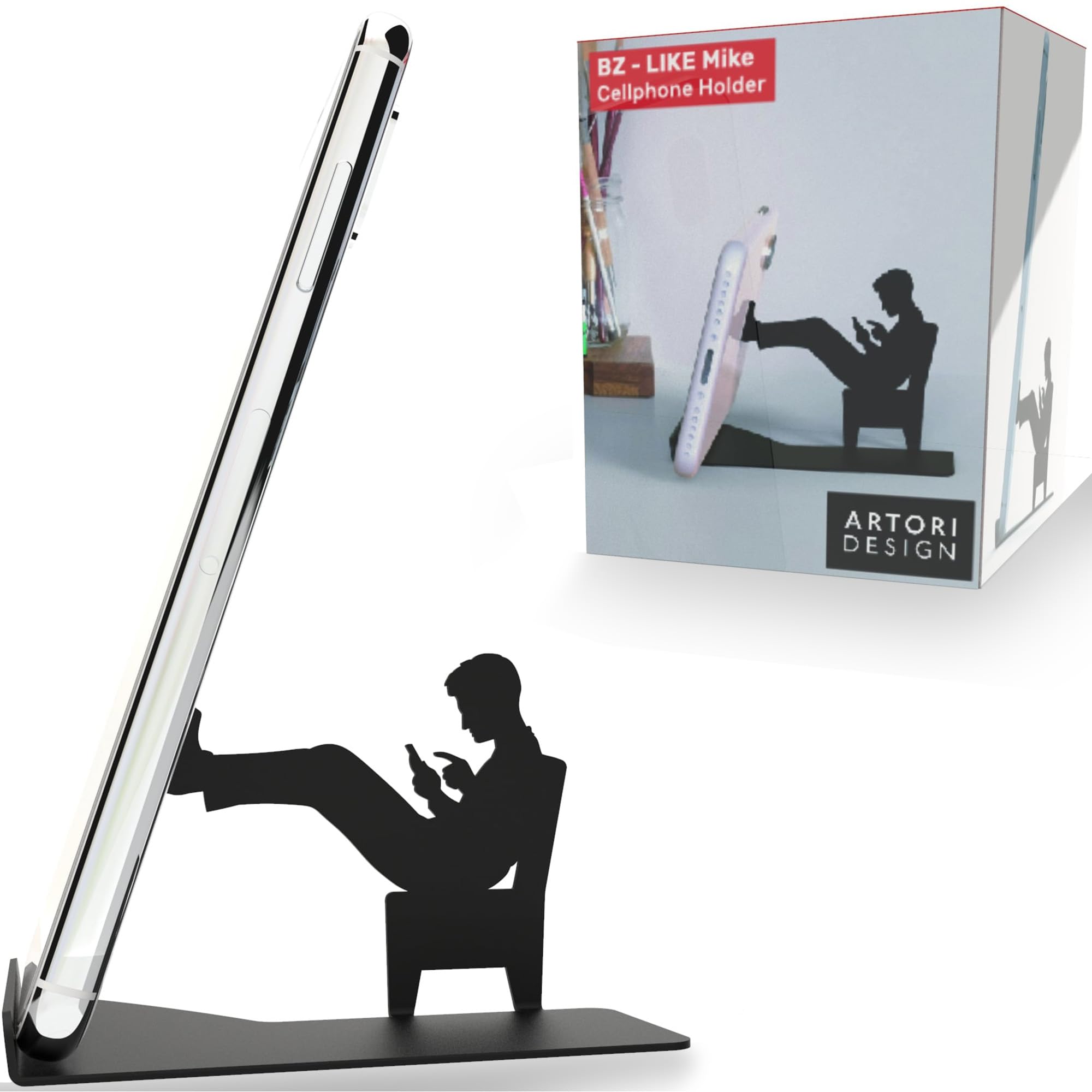 Artori Design Cell Phone Stand for Desk - Smartphone Stand for Office or Home - Cute Phone Stand for Recording Watching Videos Gaming or Video Calls - Unique Phone Holder for Tablets and Cellphones