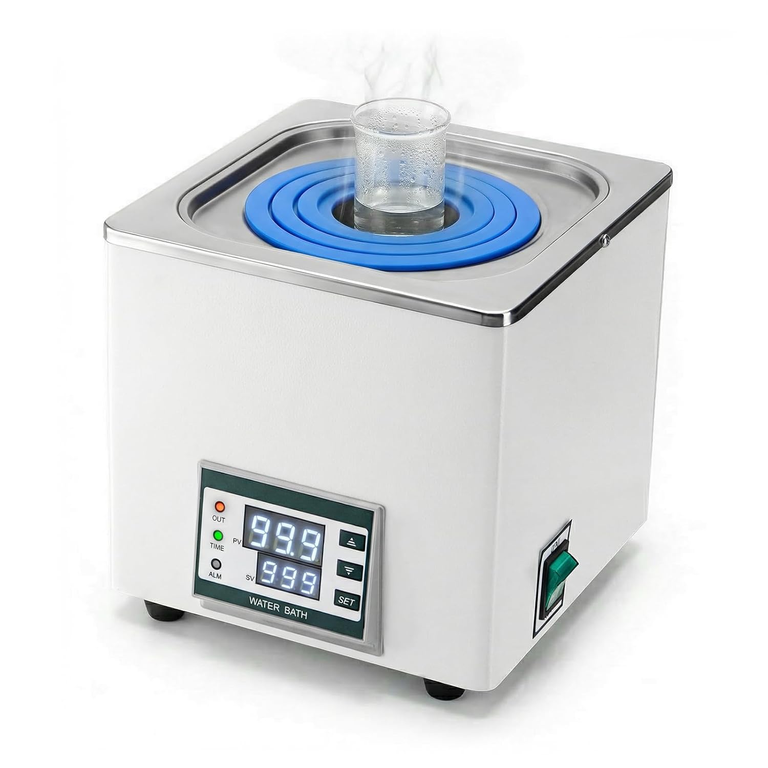 3L Digital Water Bath, ±0.5°C Precision Control, 99.9°C Max, 304 Stainless Steel Tank, Timer 1–999 min, Dry Burn Protection, for Lab Testing & Research