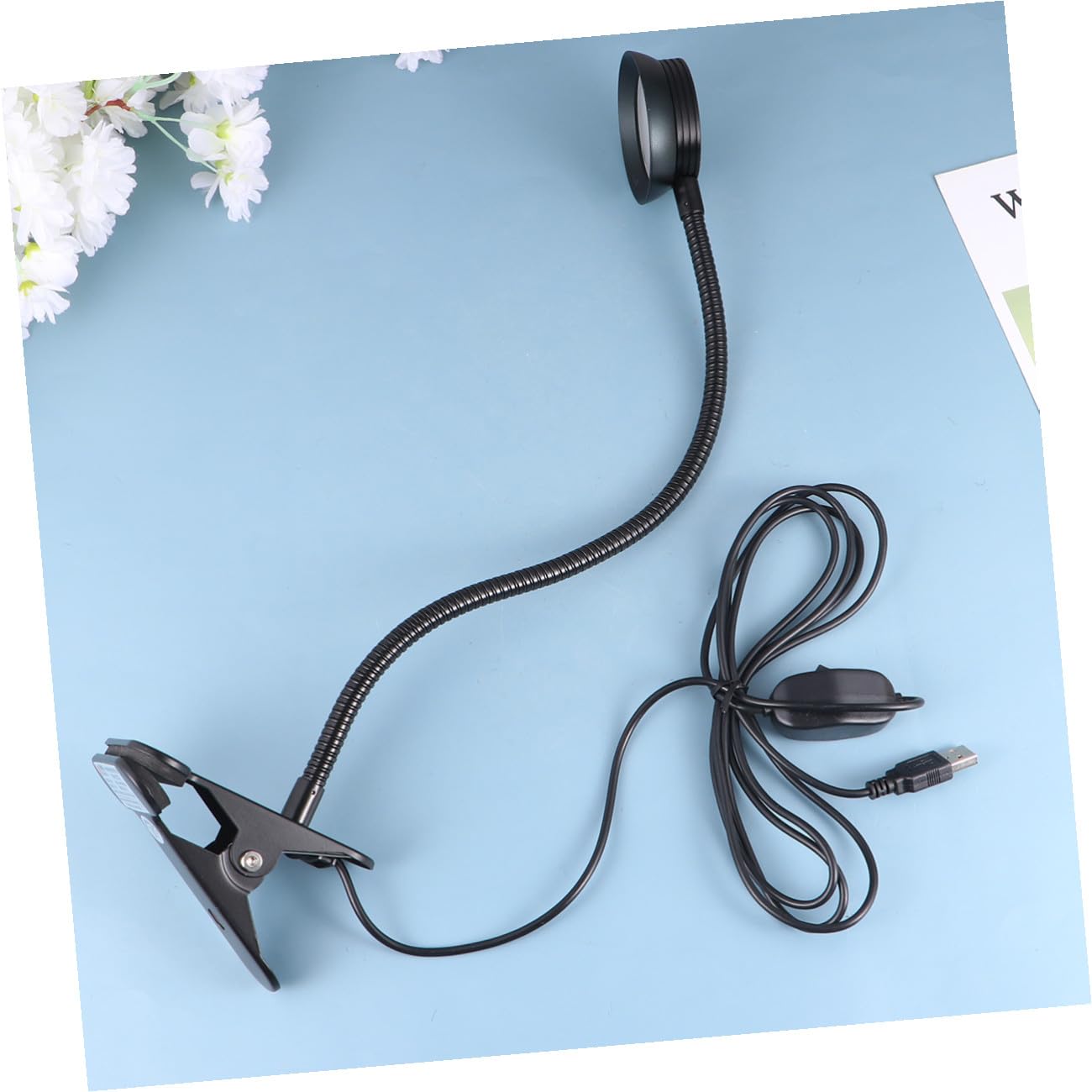 Lampada da Lettura a Clip USB 4w 6w, Collo Flessibile, Nero | Luce LED per Libri, Lampada da Lettura Cavo Usb, Regolazione a 2 Livelli