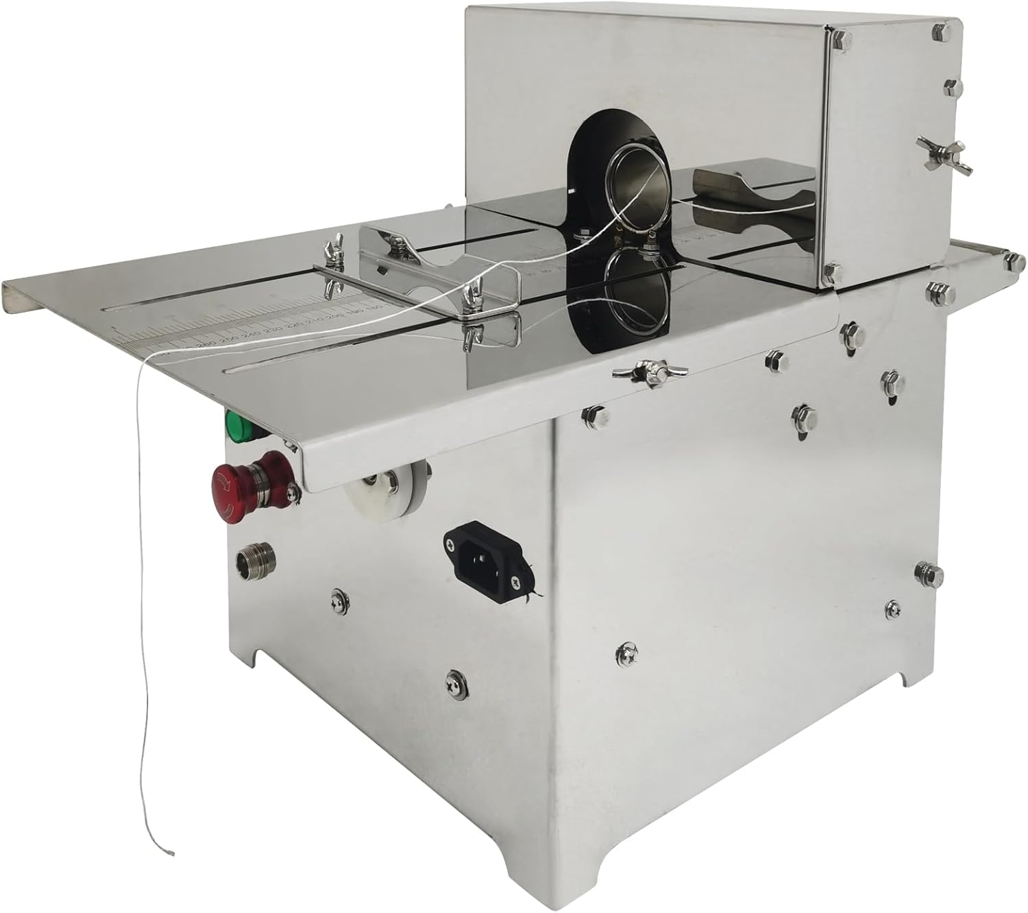 Electric Sausage Knotting Machine, Automatic Commercial Sausage Tying Device 1.65in Max Diameter with Stainless Steel Body, Adjustable Workbench and Foot Pedal Thread Not Included