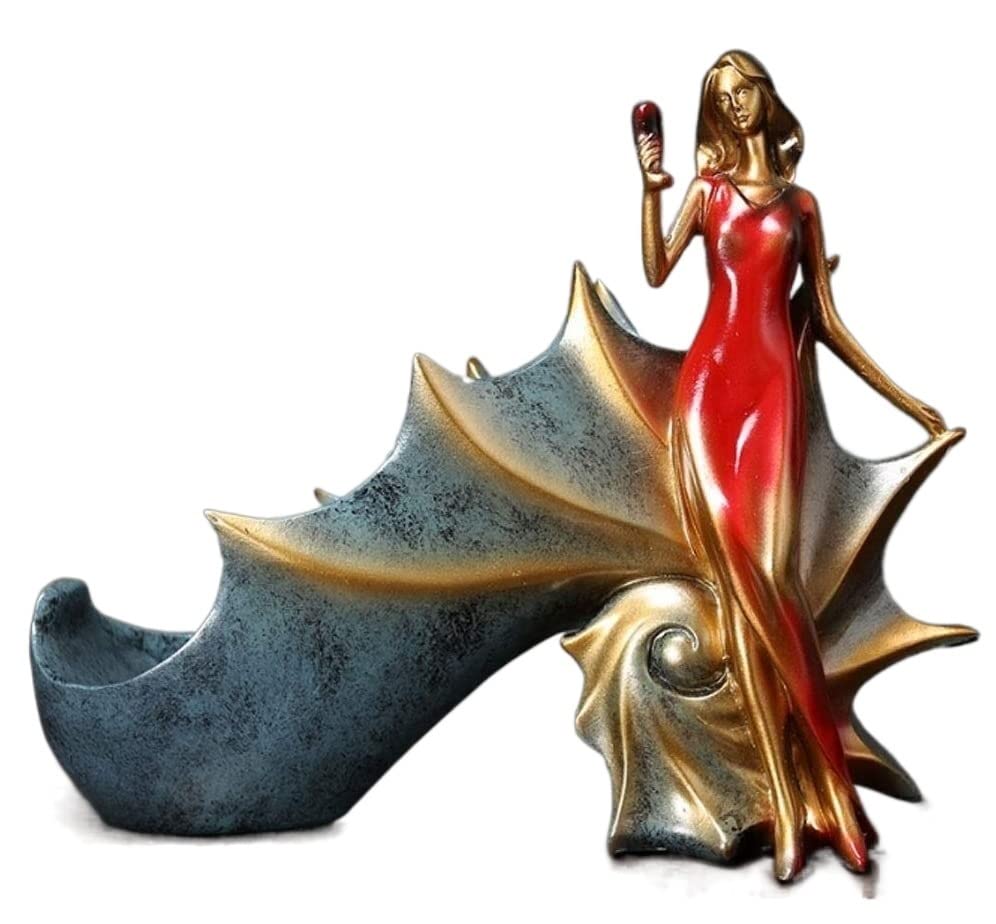 Portabotellas de vino con diseño estilo caracola rojo miniatura 1