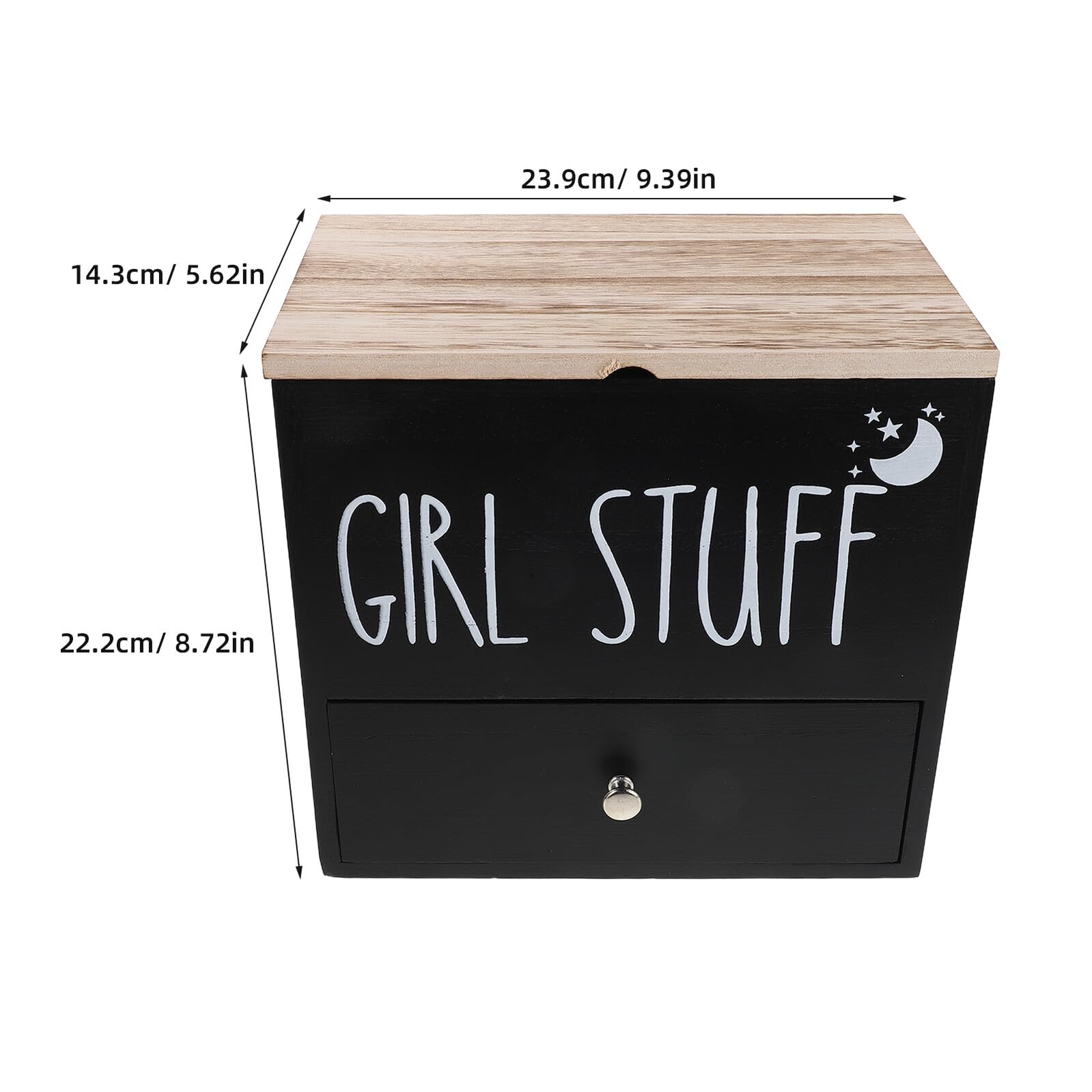 Porta Assorbenti per Bagno in Legno con Coperchio – Contenitore la Conservazione Asciutta degli Assorbenti Igienici – Scatola Porta Tamponi Compatta per Organizer Prodotti