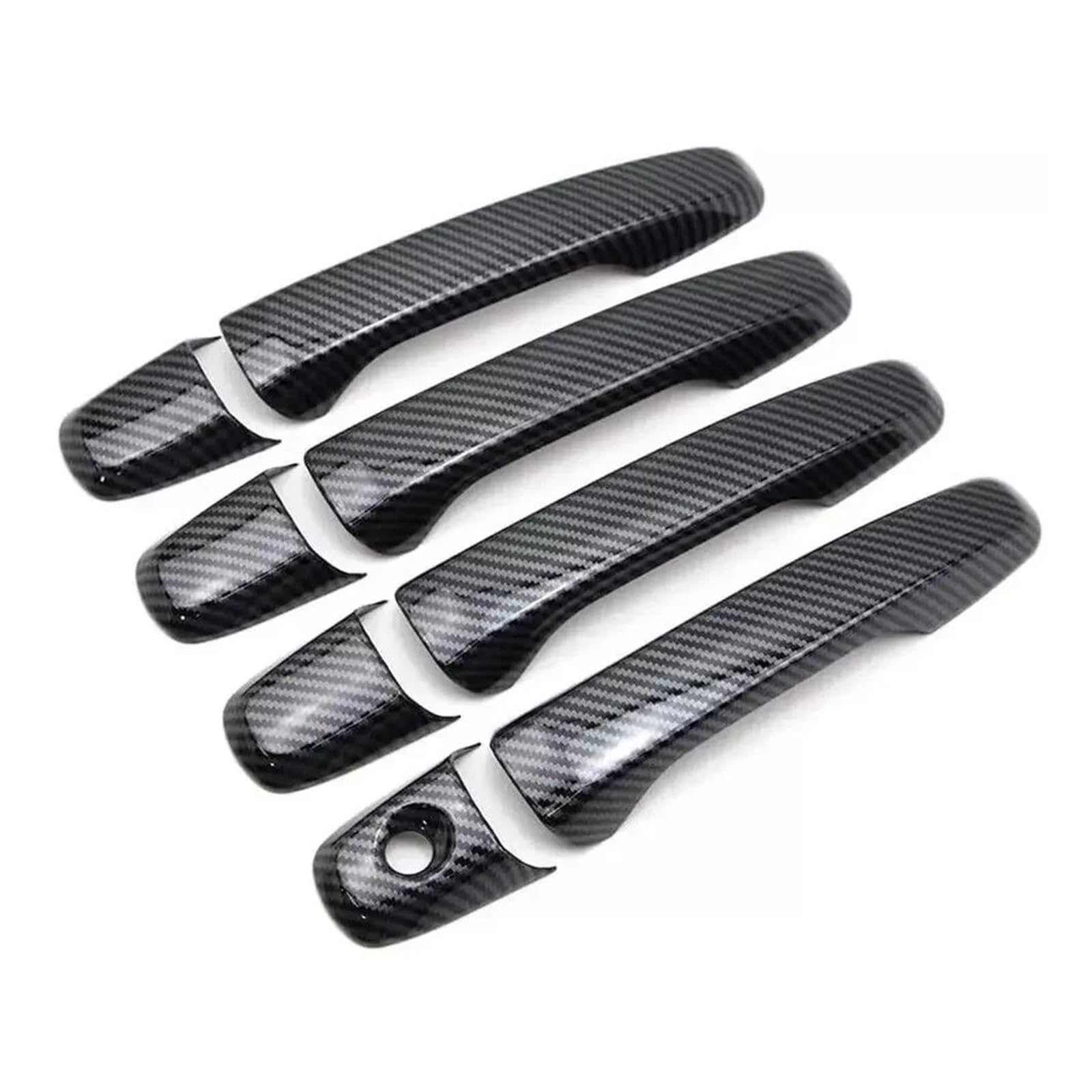 KJHOPY Car Door Handle Cover Sticker Moulding Trim Protective Accessorie for Ford for Explorer 2011-2019(Carbon No Hole)