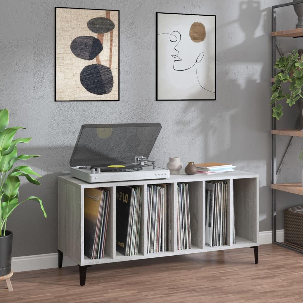 Sonoma szafka panelowa, szara, 100 x 38 x 48 cm, materiał drewnopochodny, trwała, winylowa, uniwersalna szafka do przechowywania do salonu, biura
