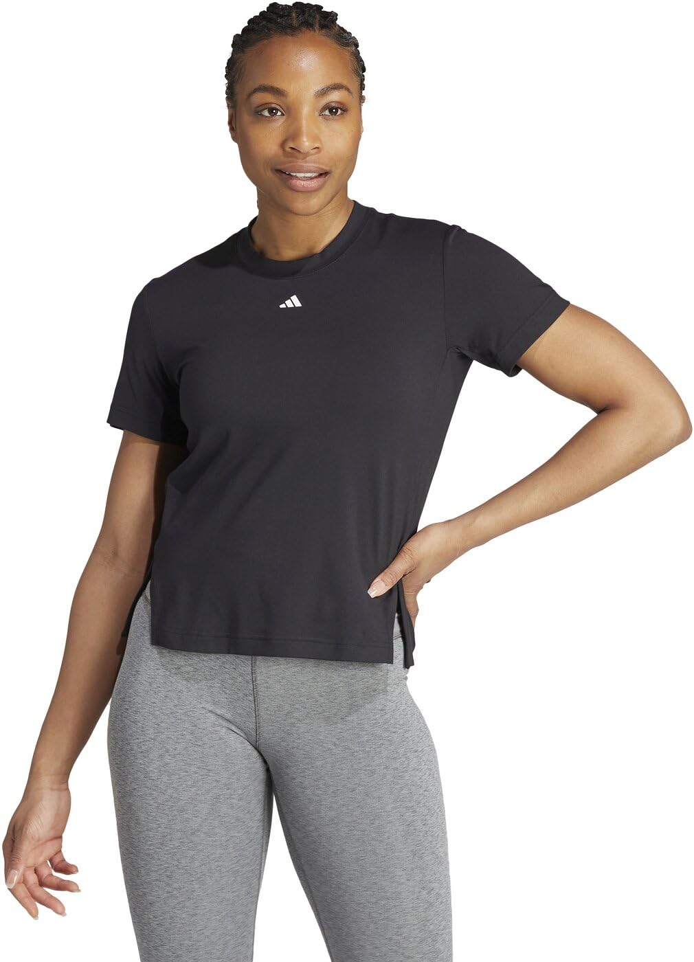adidas Femme Versatile Tee, Black/White, XS