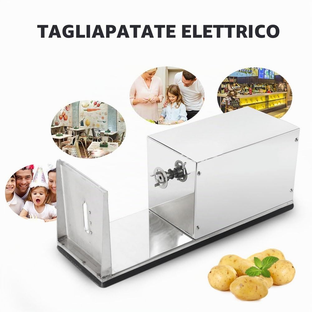 Affettatrice a Spirale Automatica per Patate, affettatrice per Patate Tornado elettrica da 20 W, Macchina a Torre per Patatine in Acciaio Inossidabile, affettatrice elettrica per p