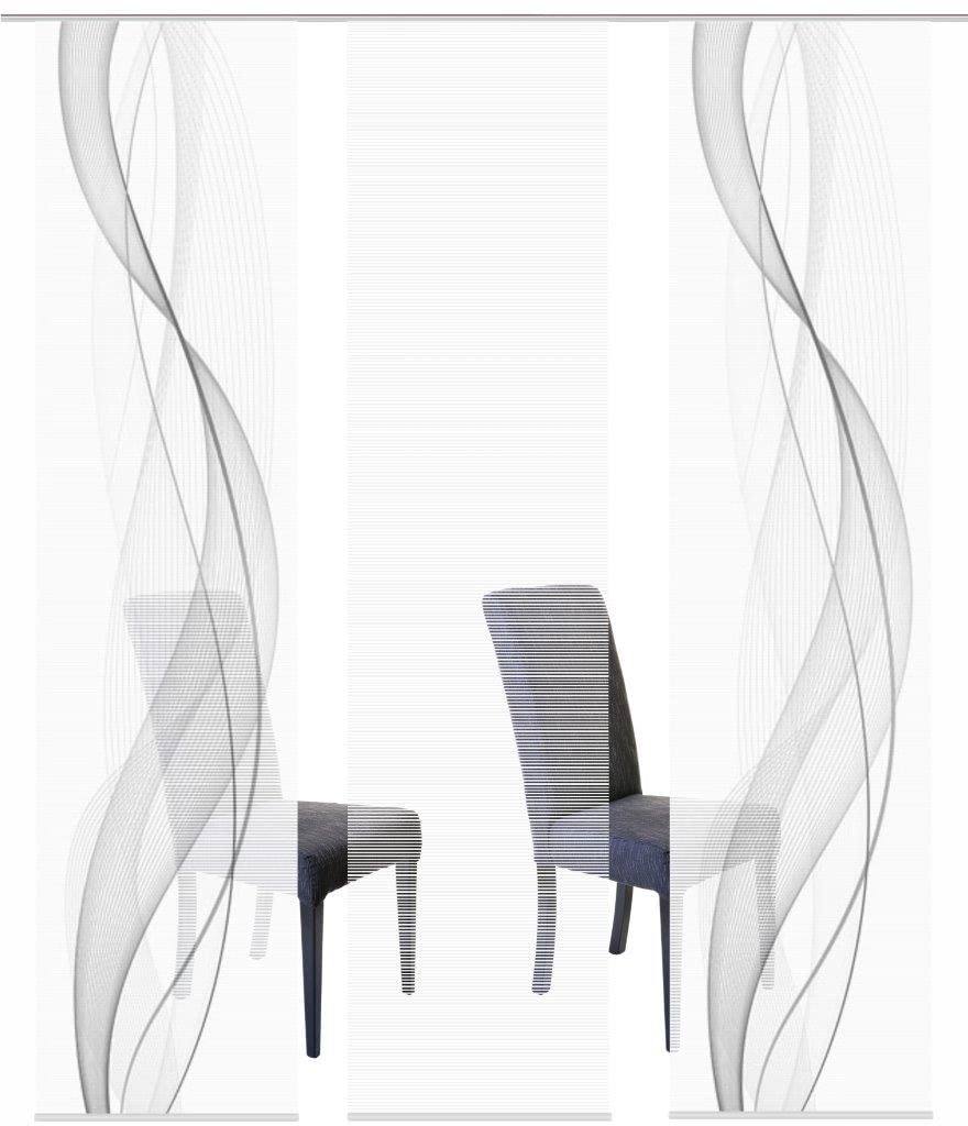 VISION S Schiebegardine Heights halbtransparent Bambusoptik 260x60 cm, Grau