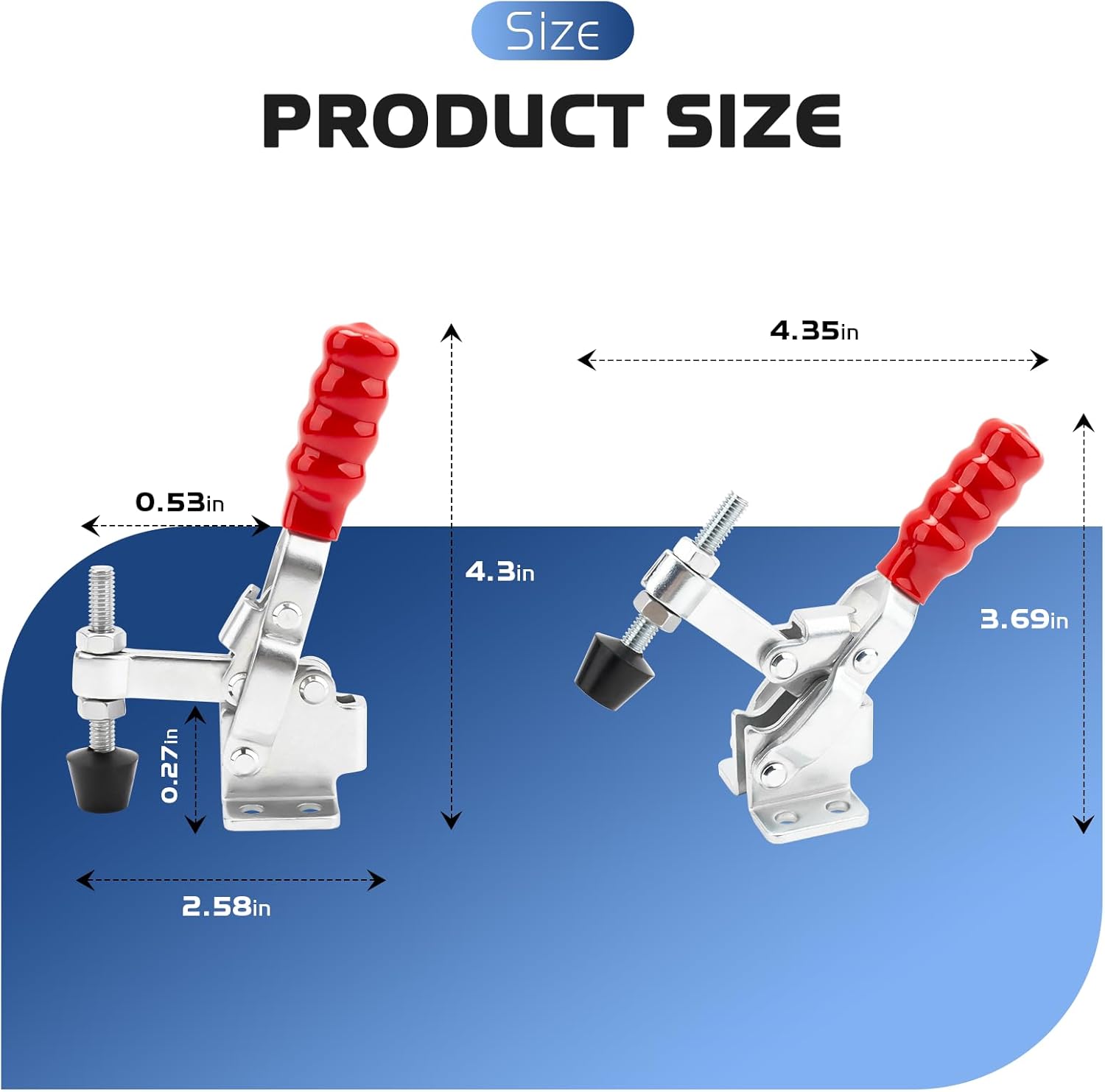 2 Pack Smoker Door Latch Clamps Compatible with Oklahoma Joe's Smoking Chamber or Firebox Lid, Adjustable Heavy Duty Toggle Clamp for any Offset Smoker