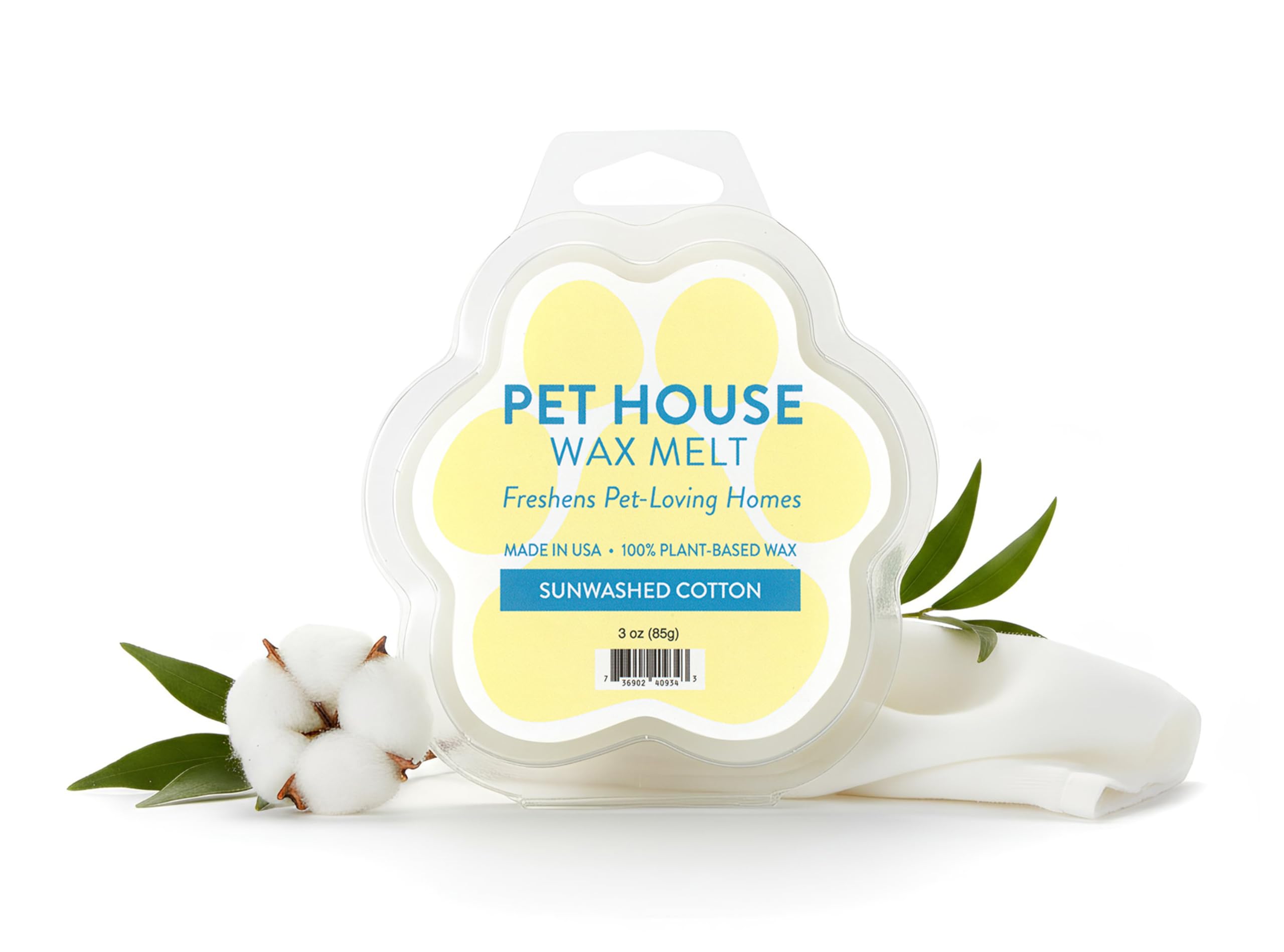 Sunwashed Cotton Scented Wax Melts Plant-Based Wax, 2 Pack Pet House