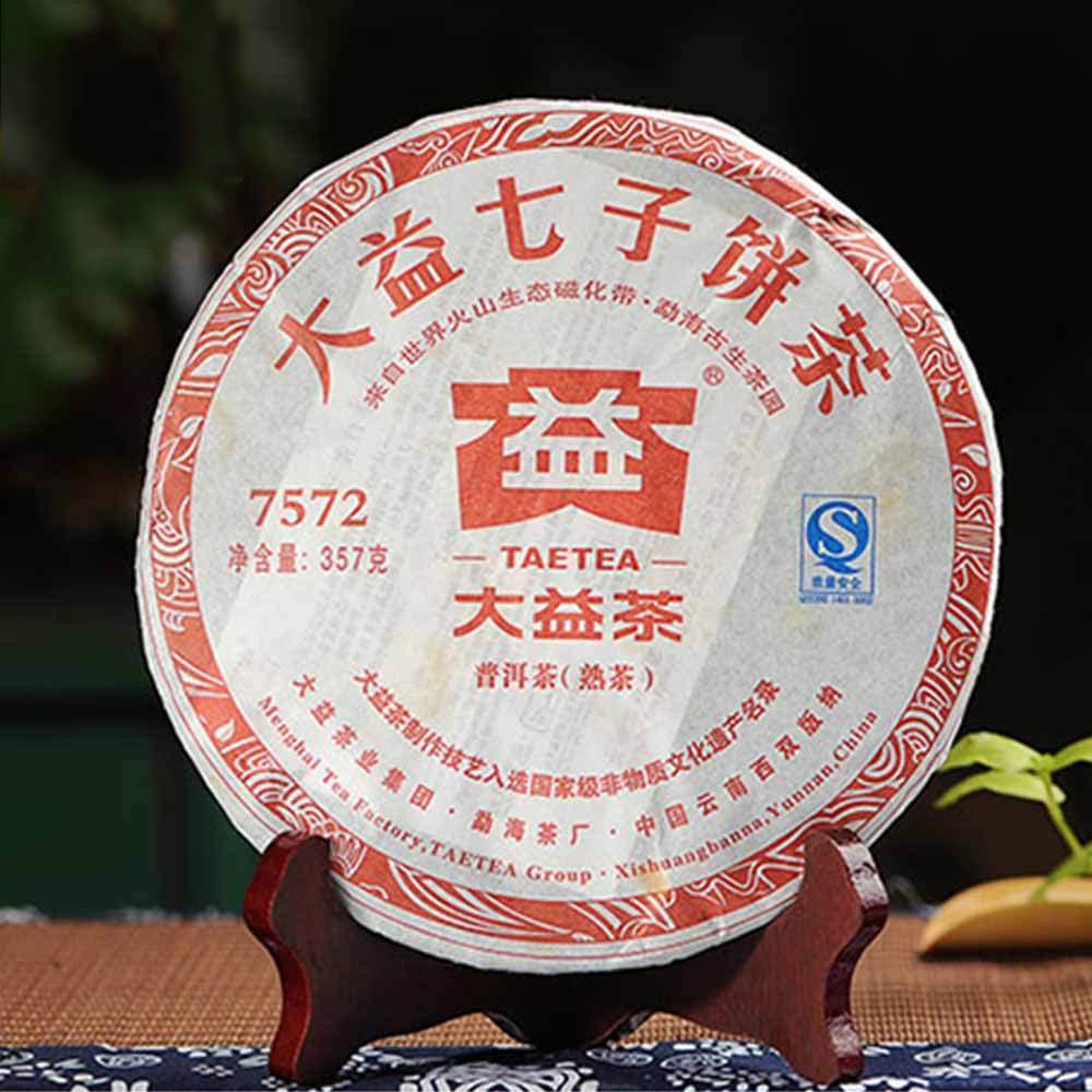 Reifer Puer-Tee 2012 yr TAETEA 7572 (Batch 201) 357 g Dayi Shu Pu-erh-Teekuchen