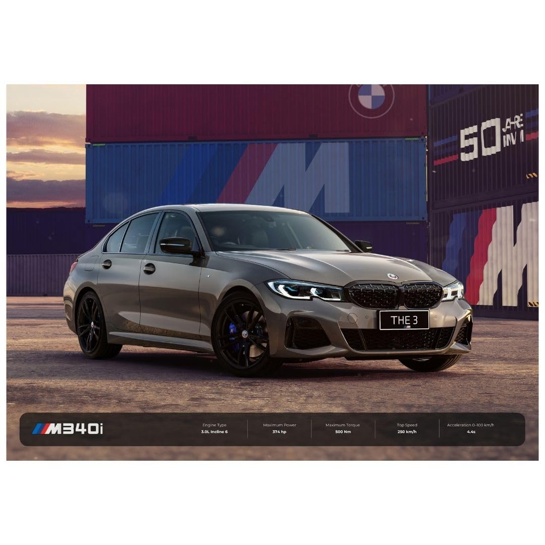 Funk You Store BMW M340i POSTER | A3 Size (42 x 30 cm) | BMW Poster for Wall | Sportscar Car Poster | For Home Decoration, Bedroom, Living Room, Home Office Decoration | Double Tape Included