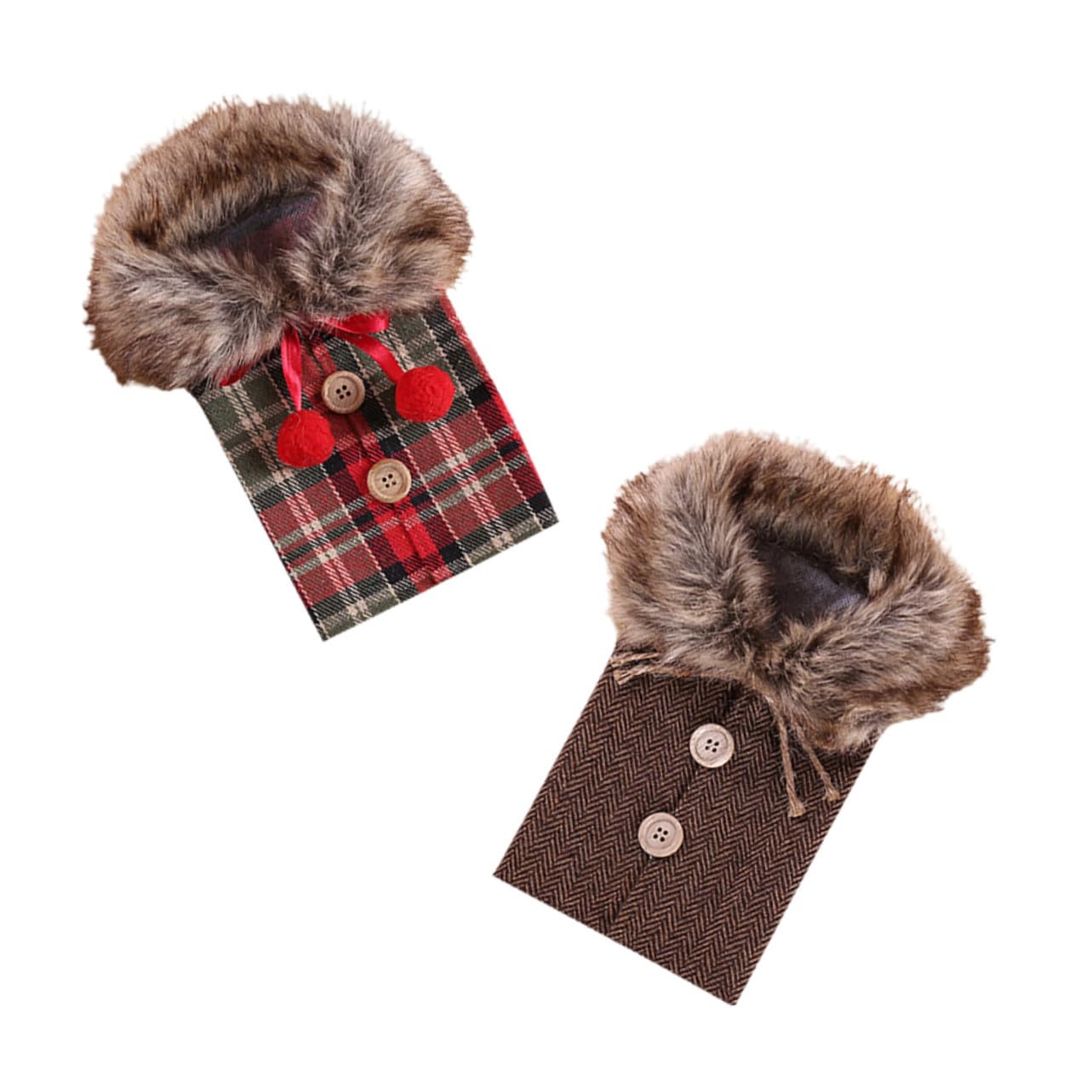 2pièces Housse De Bouteille De Vin pour Noël Étui De Couverture Décoratif Cadeau pour Bouteille De Vin De Vacances