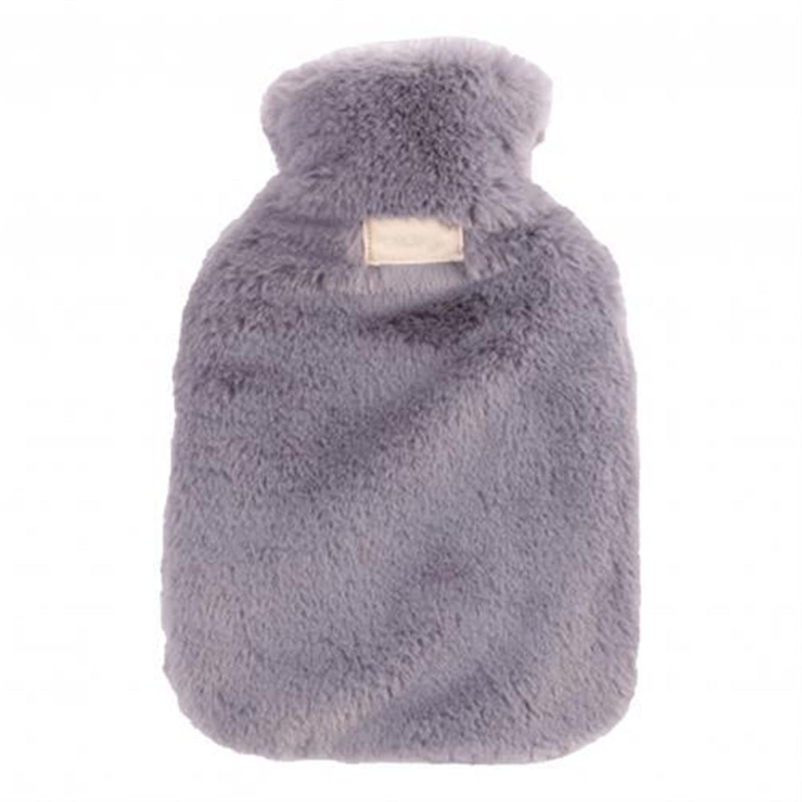 Bolsa de agua caliente, calentador botellas invierno, suave, mantiene el calor en, color sólido, cálido, pies, botella, bolsa calentadora manos(Grey)
