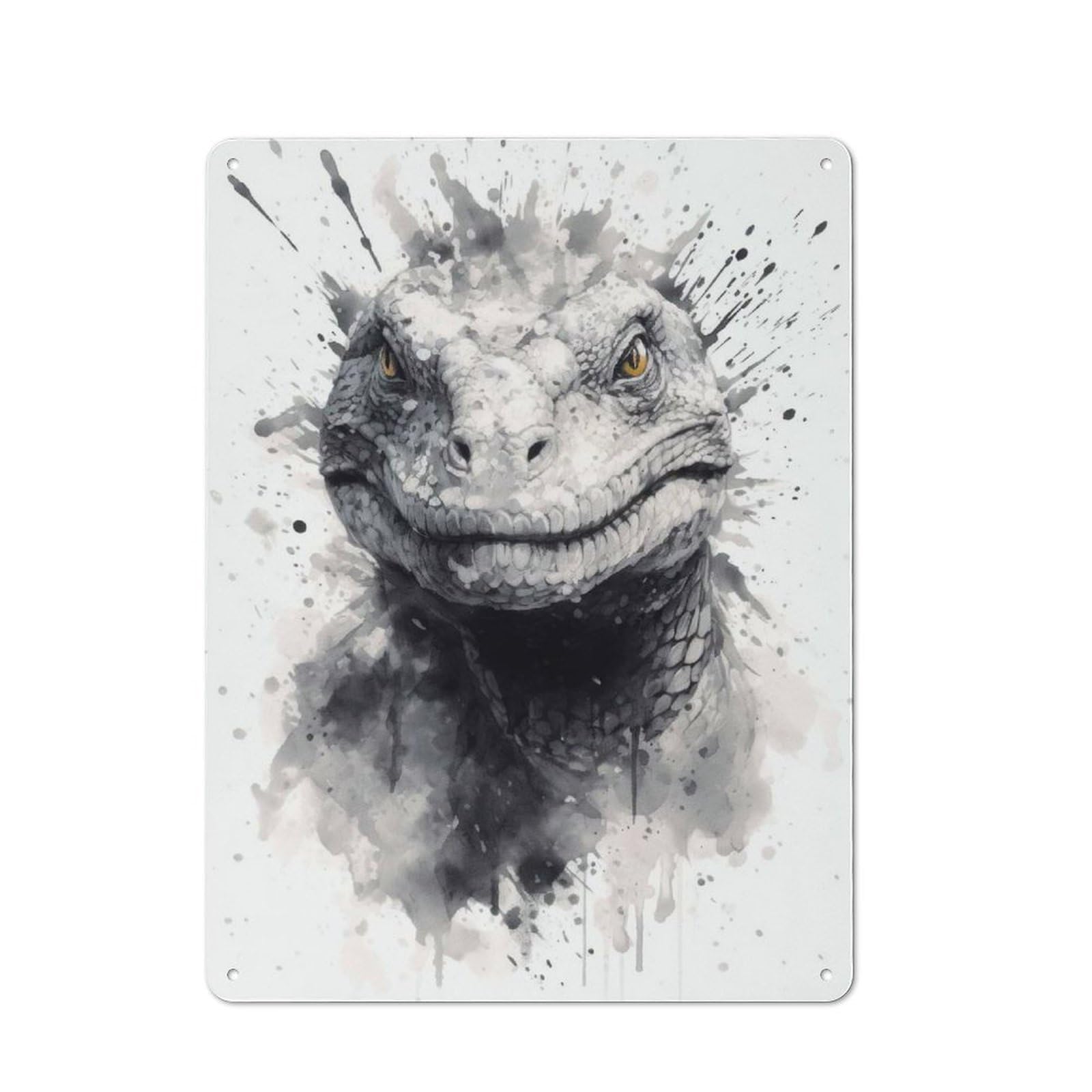 Junmoney Komodo Dragon Beauty Metal Wall Sign 40X30cm Featuring For Garage Wall, For Themed Room Decoration, For Living Room And Hallway Decor