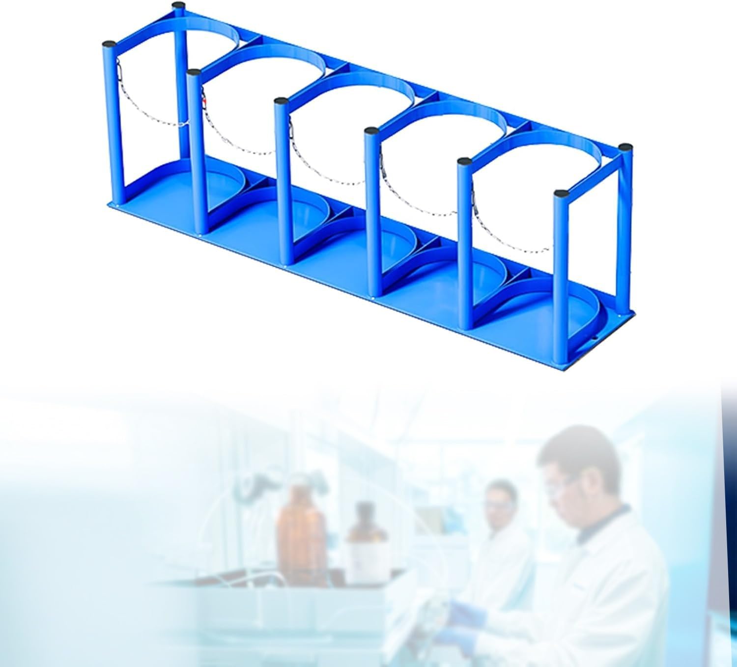 GTHTUHFD Steel Oxygen Cylinder Rack For Laboratory - Holds 4-6 Gas Tanks,Blue-L-93cm(36 5/8