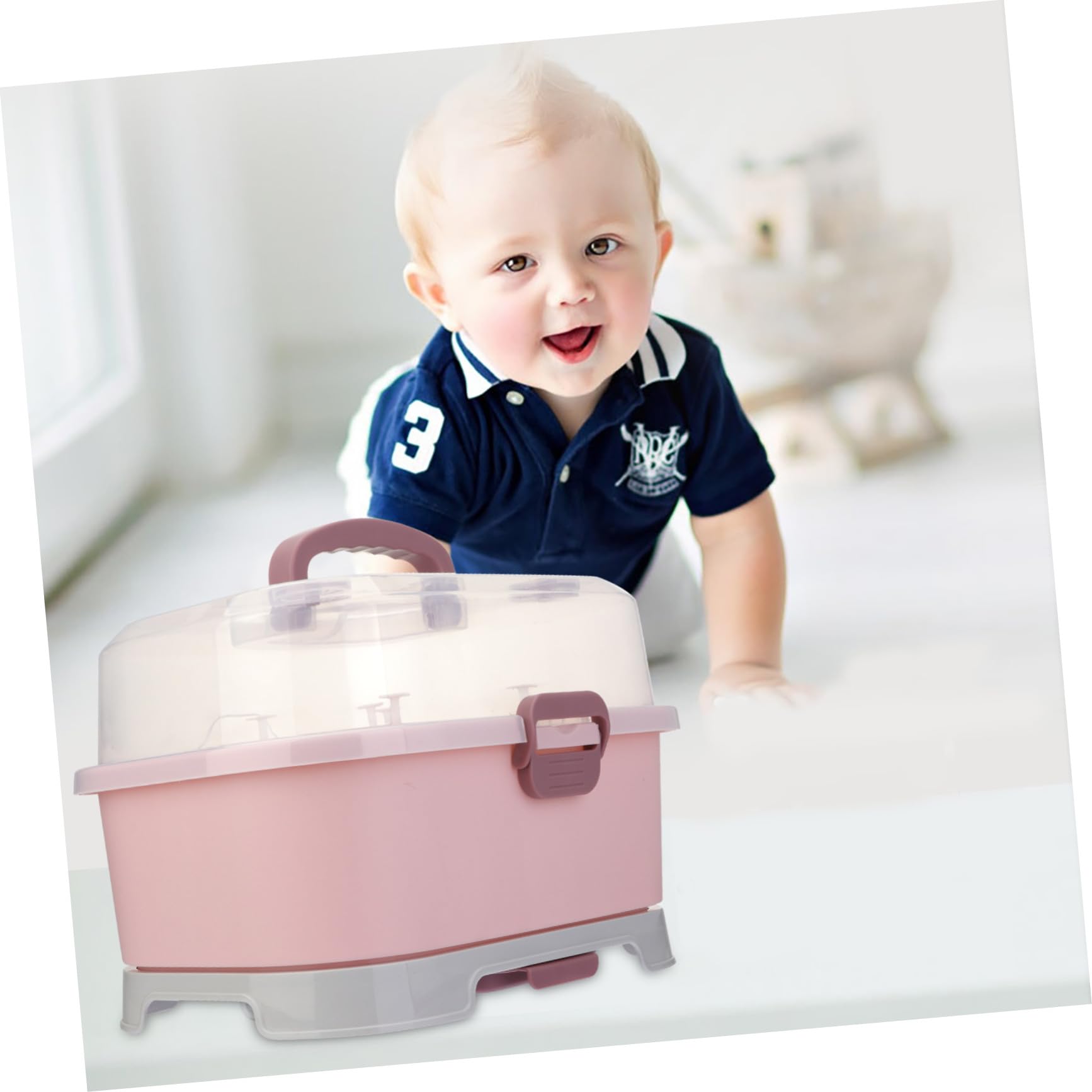 Aufbewahrungsbox Stauraum Pp Babyflaschen mit aus Große Gutem Verschluss Ausreichend Praktischer Babyflaschen Organizer und Zuhause und Unterwegs