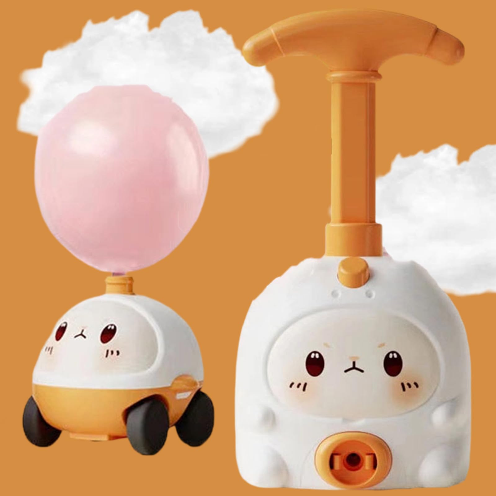 Balloon Launcher Toy Set,Animal Air Powered Balloon Car Toy,Animal Balloon Car Toys Pump Set for Kids, Launcher Toys with 2 Cars for Boys Girls (D)