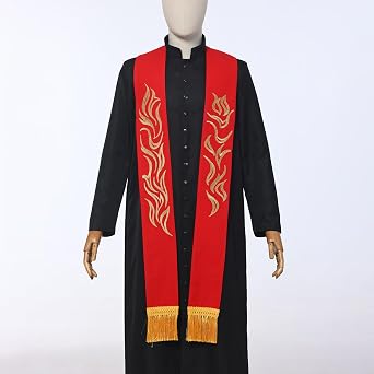 BLESSUME Red Chasuble Stole Vestments Embroidery Stole