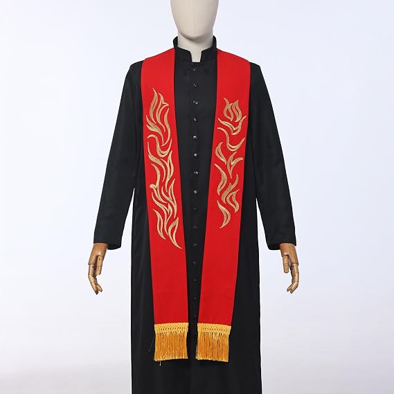BLESSUME Red Chasuble Stole Vestments Embroidery Stole