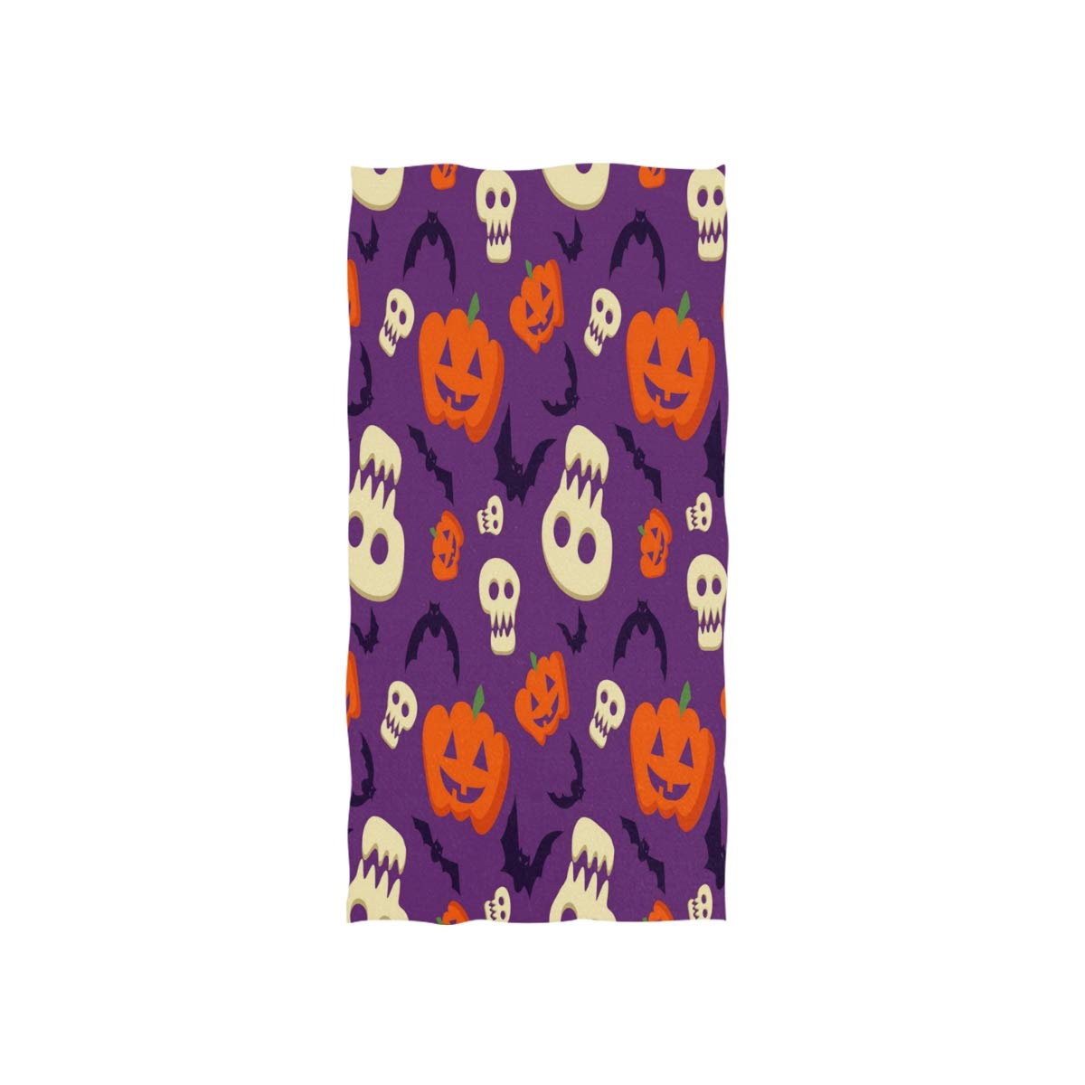 HUYGD Halloween Cartoon Sugar Skull Bat Pumpkin Purple Soft Bath Hotel Spa Hand Gym Sport Towel 76 x 38 cm(30 x 15 Inches)