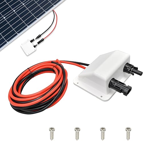 Prensaestopas de entrada de cable solar con cable de cobre suave de 10 pies 10 AWG, resistente a los rayos UV, carcasa de entrada de cable doble
