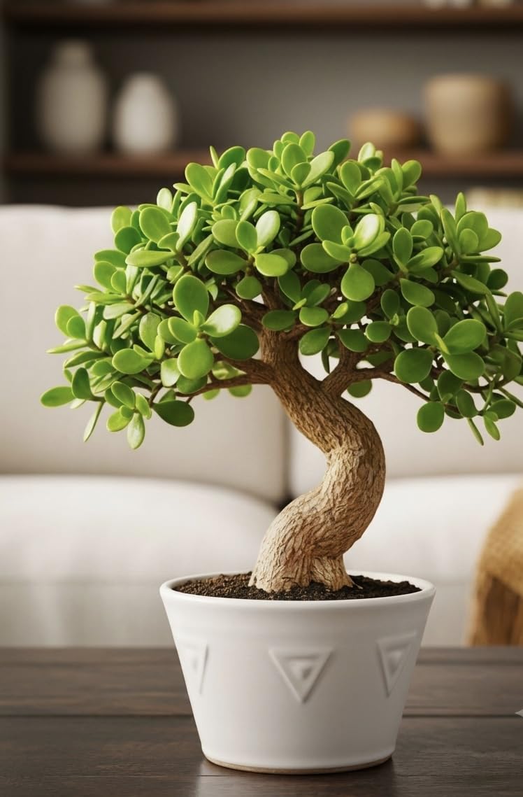 Jade live plant is a popular indoor plant for good luck/Crassula Ovata, Lucky Money Tree, Indoor Succulent, Easy Care Houseplant, Bonsai Style, indoor outdoor potted live plant, (pack of - 1)-image-35