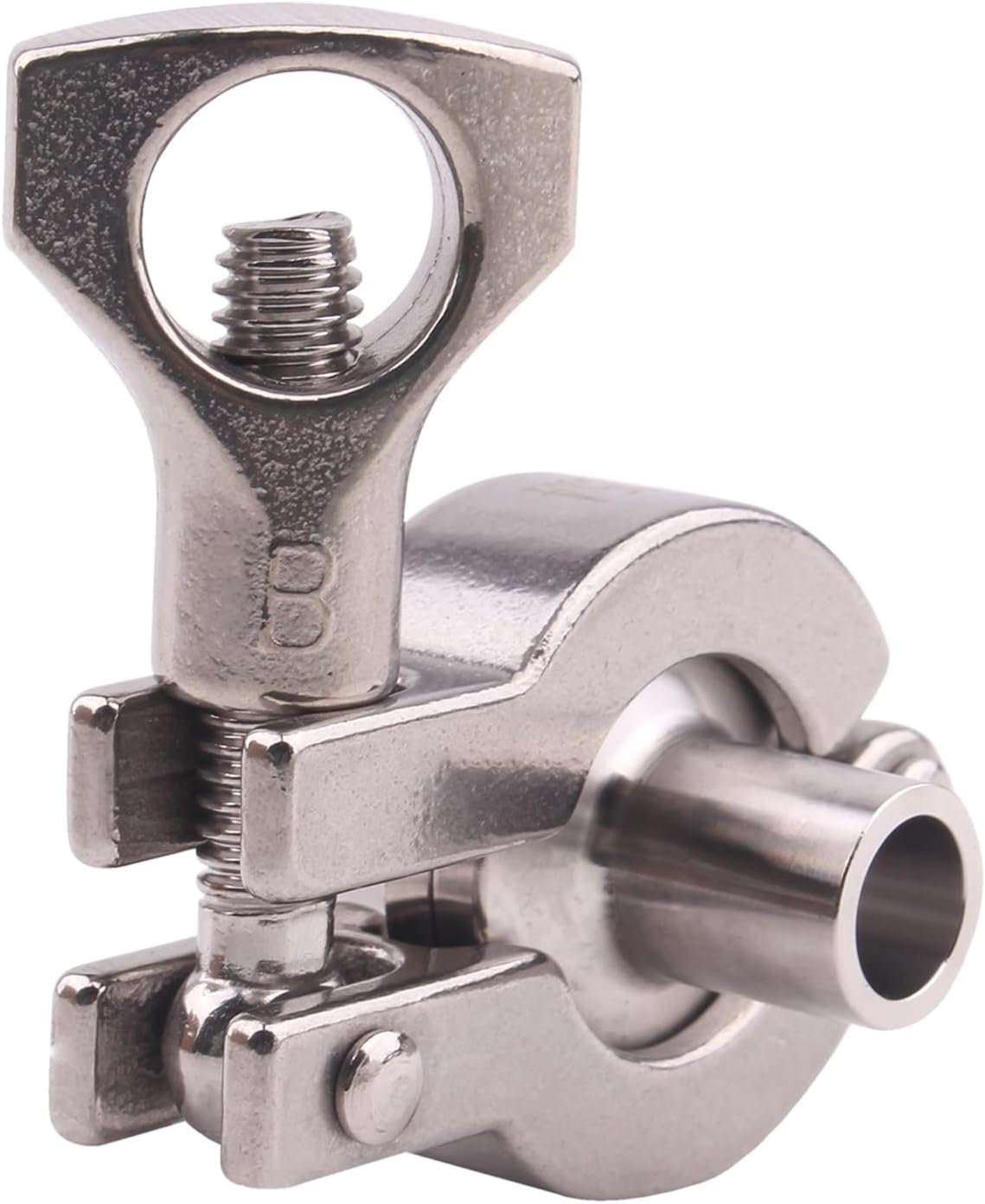 DERNORD Stainless Steel Tri-clamp (1/2 inch Tri-clover Clamp) + 2 Pcs SUS304 Sanitary Pipe Weld Ferrule + FKM Gasket (1/2 Inch)